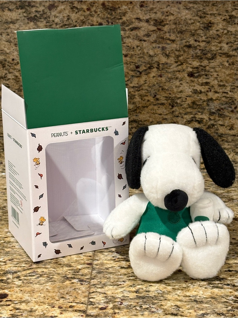 Starbucks Peanuts Snoopy Plush Dog Toy - Green and Black